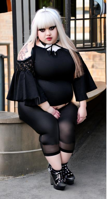 Gothic Emo Morbidly Obese Ssbbw Pregnant Female Depr Openart 0859