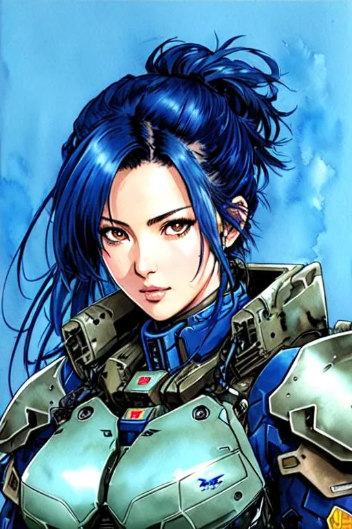 Prompt: (((Yoji Shinkawa))), sticker of ultra detailed portrait of Monica Bellucci in blue mech suit armor, high quality cell shaded illustration in post apocalyptic style by Yoji Shinkawa, ((full body)), dynamic pose, perfect anatomy, centered, freedom, soul, blue hair, approach to perfection, cell shading, 4k , cinematic dramatic atmosphere, watercolor painting, global illumination, detailed and intricate environment, artstation, concept art, fluid and sharp focus, volumetric lighting, cinematic lighting, Art by Yoji Shinkawa,
