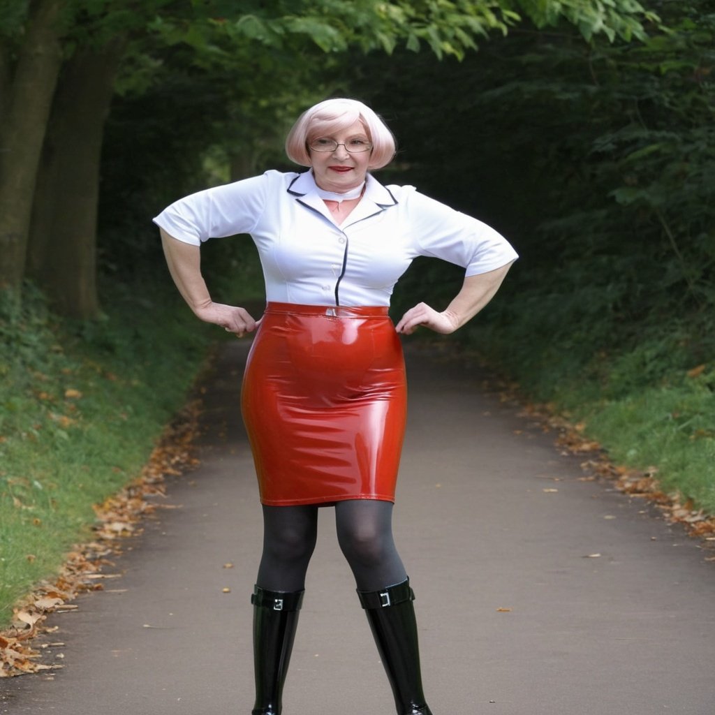 Curvy shapely granny nylons tights nurse nurses la...