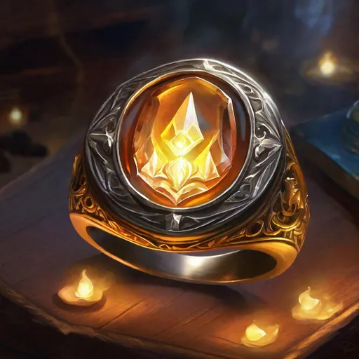 Prompt: signet ring, glowing, magic, dark, dungeons and dragons, magic the gathering, fantasy art, fantasy, wizard,, concept art, , artstation, award winning, painting, watercolor, 