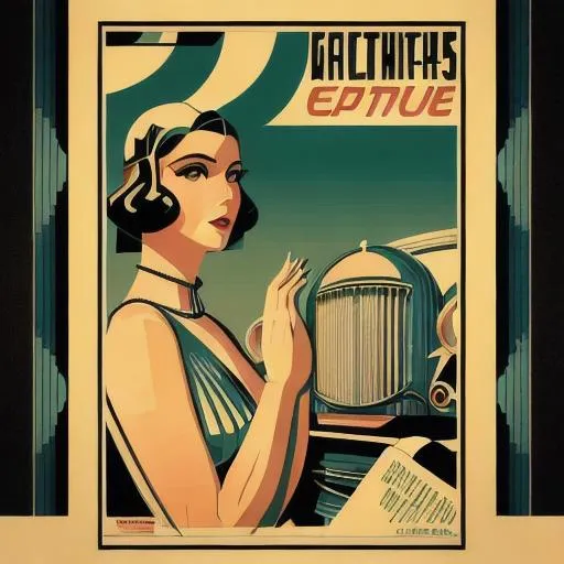 Prompt: Vintage advertising images in an Art Deco style