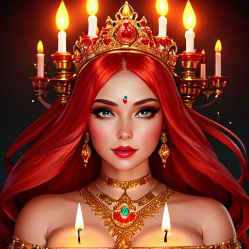 a melting candle wax goddess, huge tatas, b...