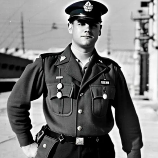 Prompt: 1940s Navy soldier

