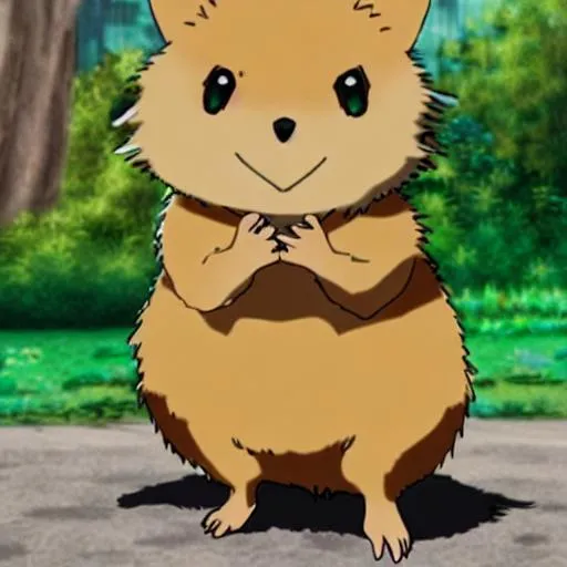 Prompt: Anime Pokémon based off a Quokka