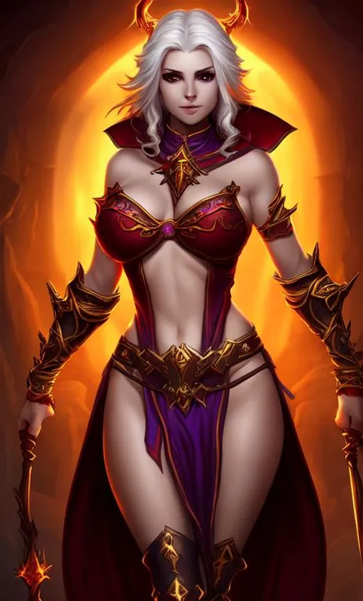 Prompt: Diablo Female Sorcerer beautiful body and face