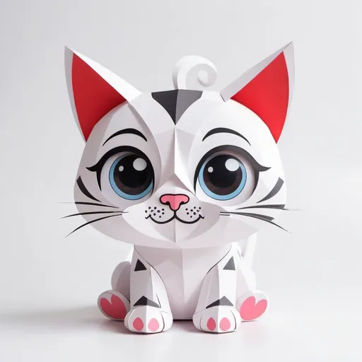 Prompt: paper-toy cute lovely cat
disney and pixer style
white color
twinkle  lovey big eye
 on white background