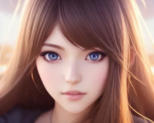 Prompt: Closeup face portrait of a #3238# woman, smooth soft skin, big dreamy eyes, beautiful intricate colored hair, symmetrical, anime wide eyes, soft lighting, detailed face, by makoto shinkai, stanley artgerm lau, wlop, rossdraws, concept art, digital painting, looking into camera