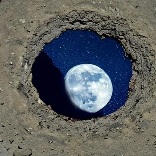 Prompt: hole in the moon sucking in the earth