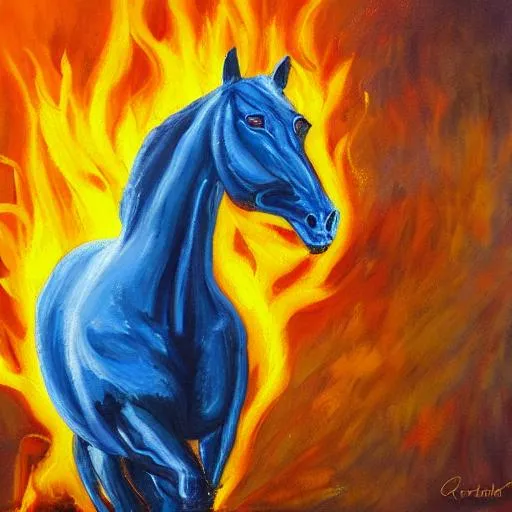Prompt: Painting of a horse in fire
