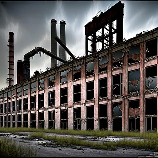 Hyper realistic photo of an abandoned factory. | OpenArt