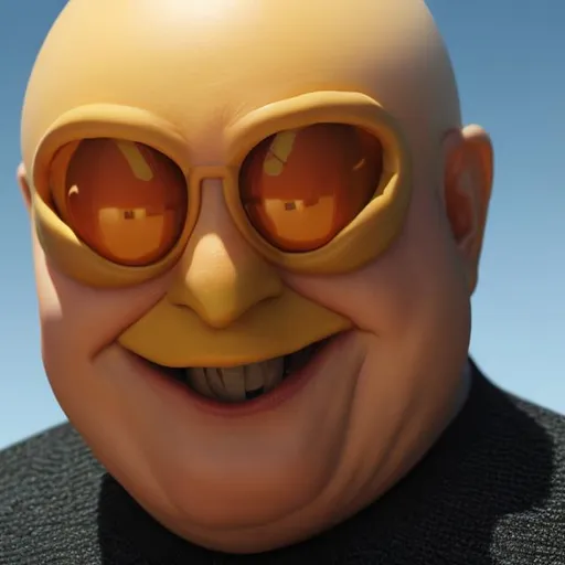 Prompt: photorealistic eggman from sonic