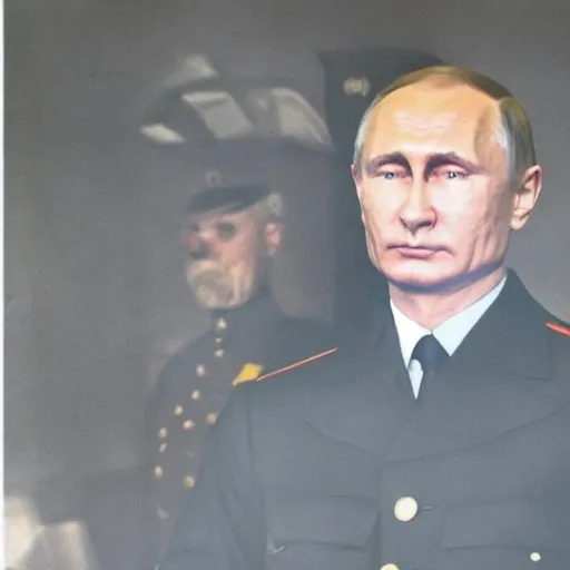 Prompt: Putin wears SS uniform, high resolution scan