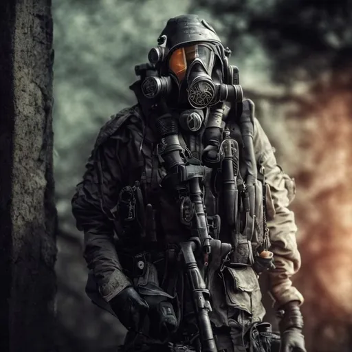 Man,post-apocalyptic, art station, Scavenger, Milita...