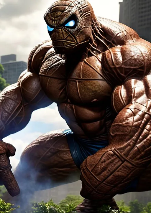 Prompt: High-resolution hyperrealistic photo of marvel ben-grimm-thing merged with kevin-mactaggert-proteus, photorealistic, highly detailed, uhd, hdr, 64k