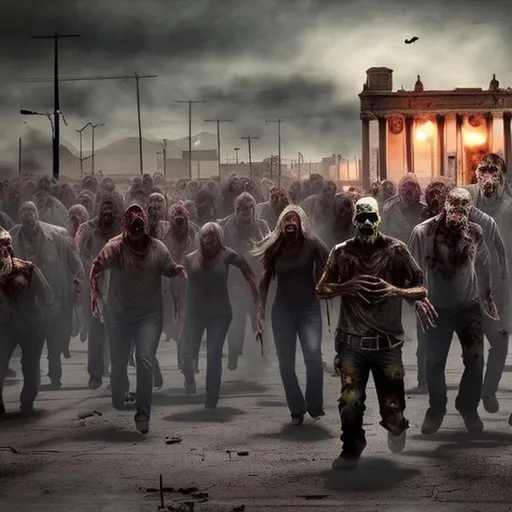 Prompt: Zombie apocalypse in el paso tx