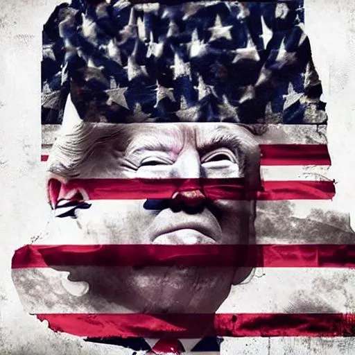 Prompt: Donald Trump
portrait
wearing confederate flag 




