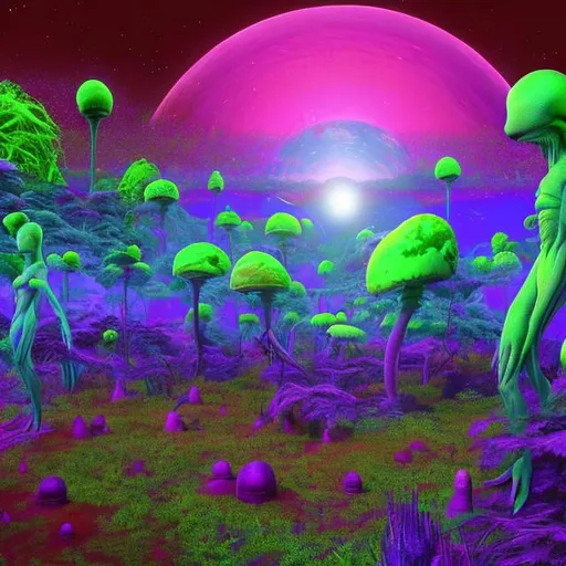 Prompt: alien world on drugs
