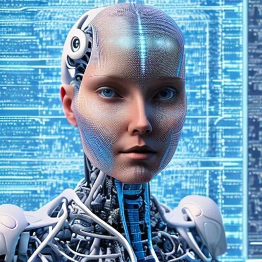 Prompt: Artificial intelligence and the human race in 2050, hyper realistic, intricate detail,