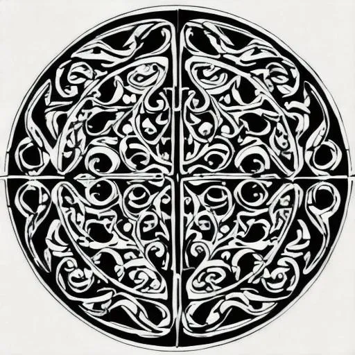 Prompt: a black and white coloring page of a wooden sign with intricate scrollwork