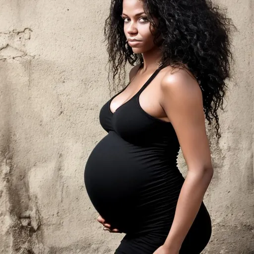 Prompt: pregnant beautiful badass girl