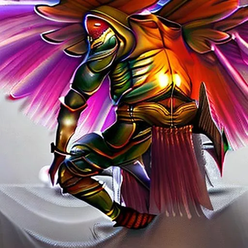 Prompt: half-human half-fly immortal warrior, fantasy art, sharp, digital illustration
