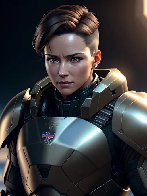 Prompt: perfect composition, {40 year old}, lean {average british soldierman}, wearing {fully enclosed halo styled powered armored}, {short brown hair}, extra masculine, peak fitness, asymmetric scars, determined expression, 8k eyes, detailed face, wlop, stanley artgerm lau, artstation, hd, octane render, hyperrealism intricate details, 8k, cinematic volumetric light, proportional, art trending on artstation, sharp focus, studio photo, intricate details, highly detailed, intricate artwork masterpiece, ominous, intricate, epic, trending on artstation, highly detailed, vibrant, production cinematic character render, ultra high quality model, 