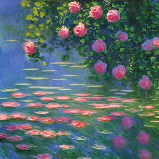 Prompt: LokeLani Rose painting high resolution Monet style 