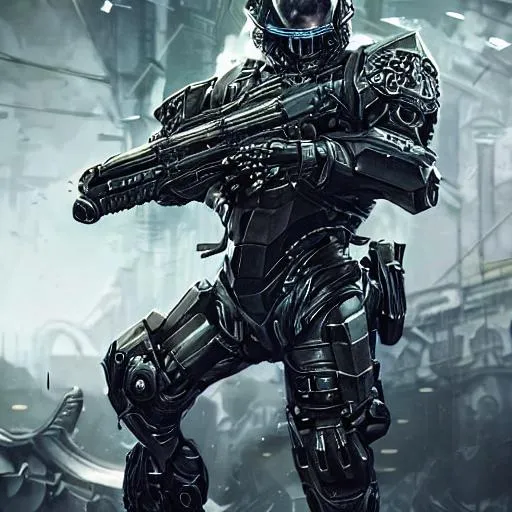 Prompt: an intricate SWAT exoskeleton, 3d, Splash art, front, epic Instagram, artstation, hyperdetailed intricately detailed, intricately detailed full helmet, unreal engine, technological, intricate detail, splash screen, complementary colors, Sci-fi concept art, 8k, heavy strokes, splash arts, full height, full body,