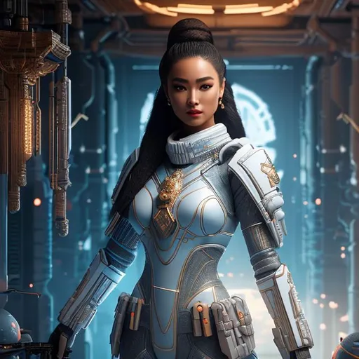 Prompt: create a photograph of beautiful elite female space soldier goddess , extremely detailed environment, detailed background, intricate, detailed skin, natural colors , professionally color graded, photorealism, 8k, moody lighting

