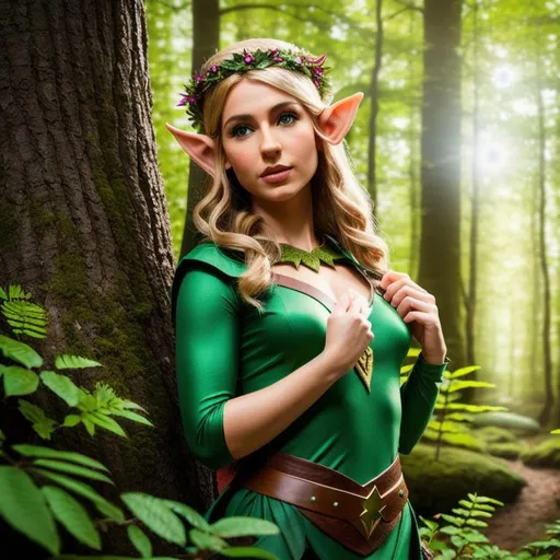 Prompt:  photo realistic female elf in a fairy forest