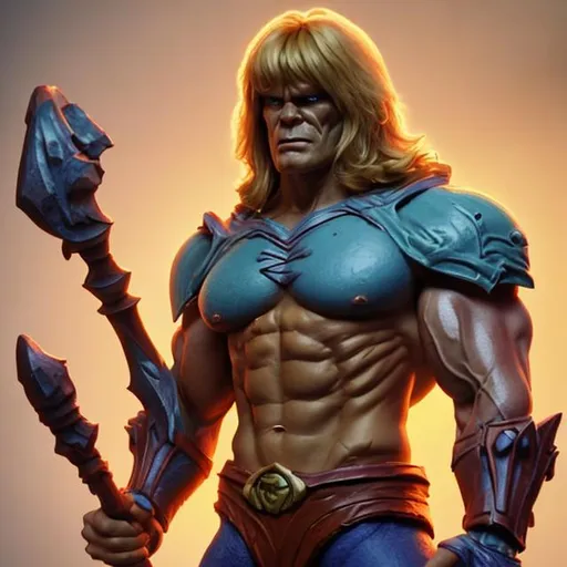 Prompt: 3d realt to like rendering of he-man, stunning 3 d render inspired art by of Roger Sweet, realistic, highly detailed attributes and atmosphere, dim volumetric cinematic lighting, 8 k octane detailed render, post - processing, masterpiece,