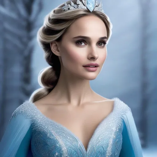 Prompt: natalie portman as elsa from frozen