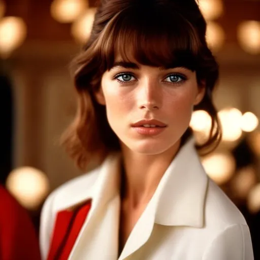 Prompt: Highest quality picture of a young Jane Birkin in a Wes Anderson Movie wearing Prada