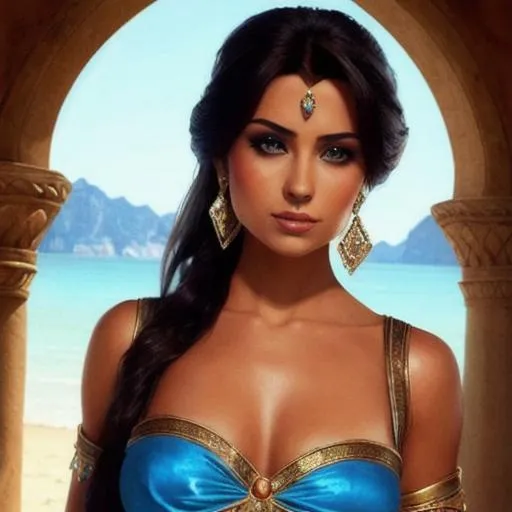 Prompt: princess jasmine from disneys aladdin, realistic