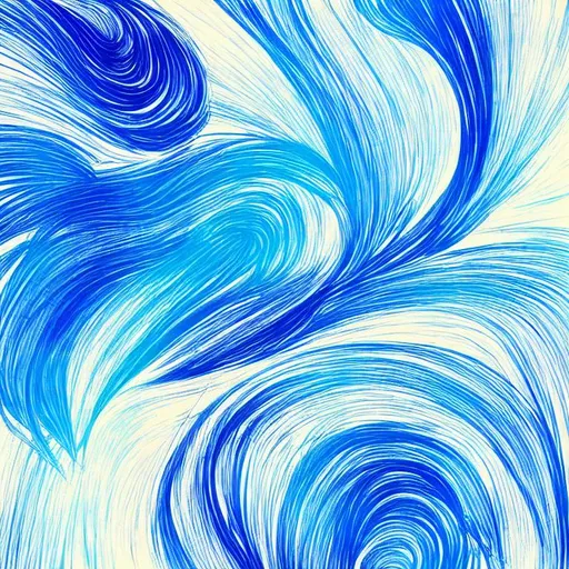 Prompt: Simple shapes art colors sketch abstract blue beige waves 