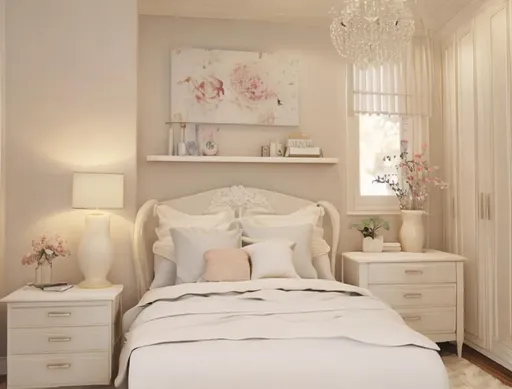 Prompt: bedroom small white 