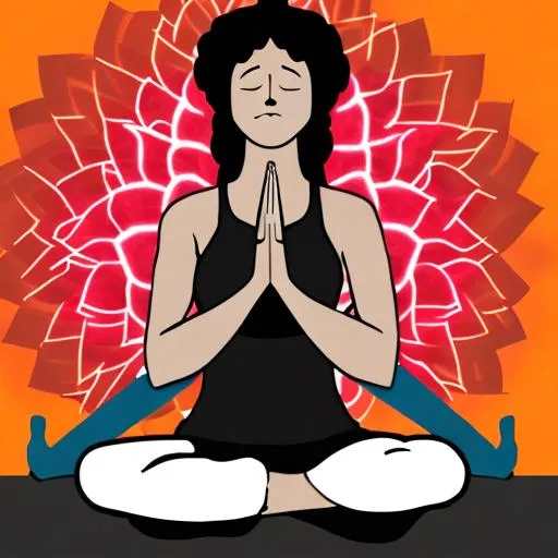 Prompt: "Create an image depicting the warning signs associated with a stressed heart and how yoga can act as a relief tool. In the scene, include visual elements symbolizing high blood pressure, such as a blood pressure monitor with elevated numbers, a restless person, and a worried expression.

In contrast, highlight a person practicing yoga in a serene and comforting atmosphere. They could be in a relaxing pose like Savasana (corpse pose), with closed eyes and a serene expression. Around them, place elements that convey peace, like lit candles, soft color tones, and perhaps even a natural backdrop.

The idea is to create an image that visually contrasts cardiovascular stress with the calm provided by yoga practice. This should reflect how yoga can serve as an effective tool to alleviate the warning signs associated with heart stress, promoting a state of relaxation and balance."