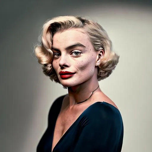 Prompt: Margot Robbie as Marilyn Monroe