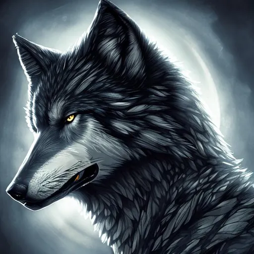 Prompt: dark ware wolf

