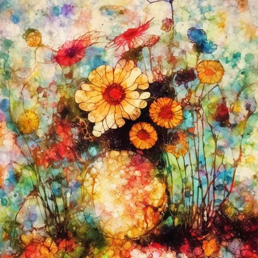 Prompt: Alcohol ink painting effect by style of Odilon Redon, Charles Rennie Mackintosh, Yvonne Coomber, Rinko Kawauchi,