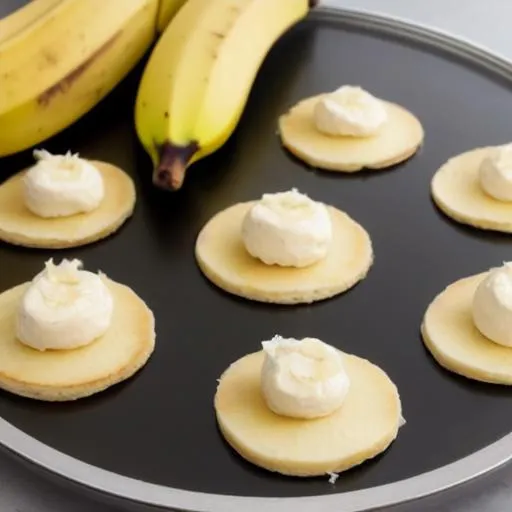 Prompt: blini with banana cheese