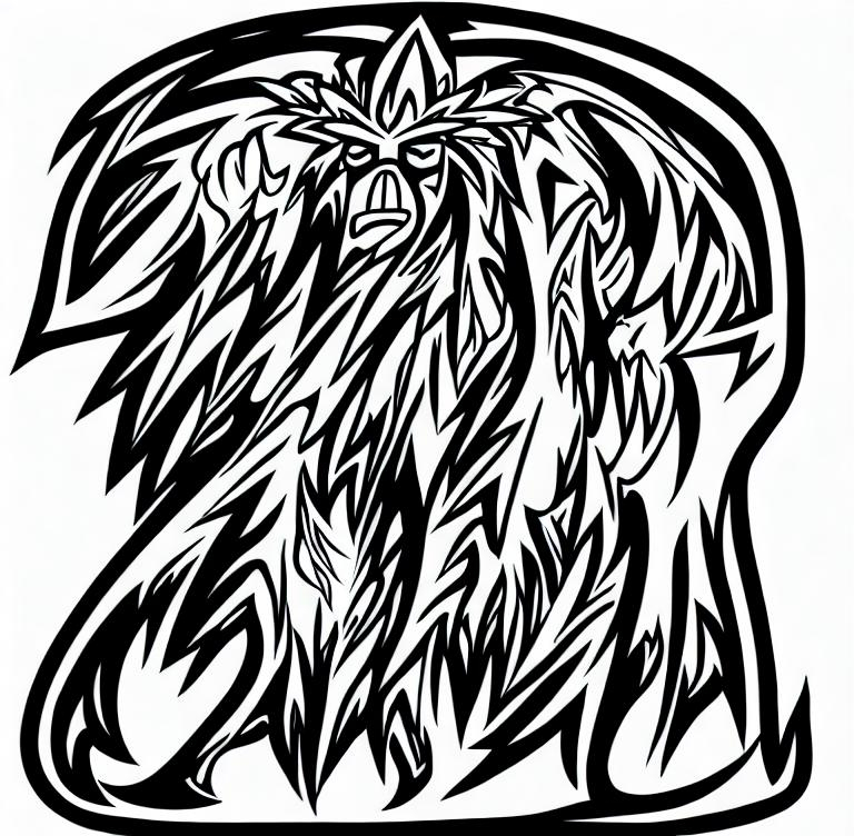 Lightning bigfoot tribal design | OpenArt