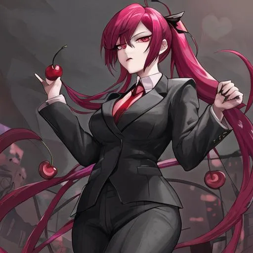 Prompt: Cherry as a mafia boss