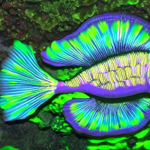 Prompt: Bioluminescent fish highly detailed ultra HD 4K