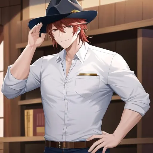 Prompt: Caleb as a county sheriff, not wearing a hat, adult
