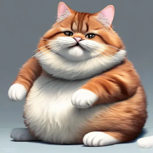 Prompt: Create a hyper realistic fat cat
