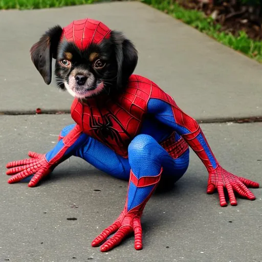 Prompt: spider man dog