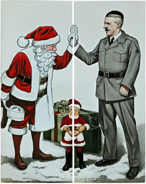 Prompt: Santa Claus with hitler