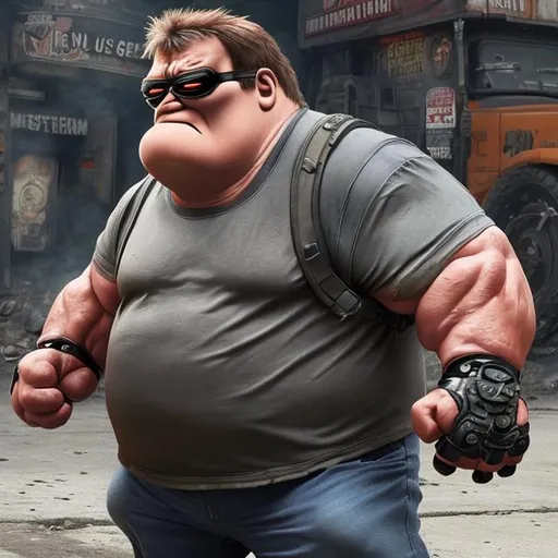 Prompt: " Peter griffin Terminator ultra realistic doing the gritty"
  