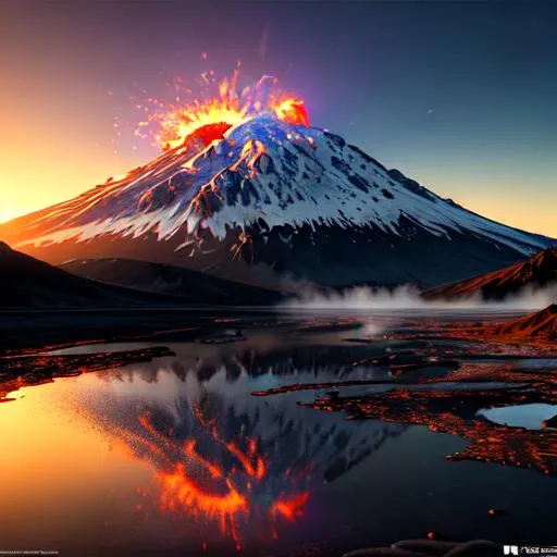 Prompt: Mt saint helens, Washington state, an explosive, violent volcanic  eruption at dawn, pyroclastic flows, molten lava, insanely detailed, insanely realistic, insane details,  and art by  unreal engine 5, Detailed Render eye candy Breathtaking 8k Greg Rutkowski Artgerm WLOP Alphonse Mucha dynamic lighting hyperdetailed intricately detailed Splash art Artstation triadic colours volumetric lighting, unreal engine 5, insane detail, ultra-realistic, frostbite 3 engine, CryEngine, 